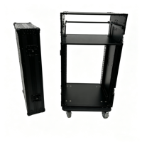 Estuche de Transporte con Ruedas Desmontable de 14U para Montaje en Rack, IP67 Impermeable, para Amplificador, 2 Puertas Fusionables, Cierres de Seguridad, 2 DJ, OEM/ODM