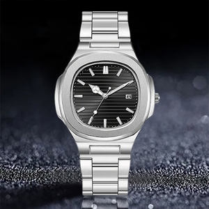 LP62 Montres à quartz de luxe pour hommes, vente en gros, 4 pièces, <span class=keywords><strong>montre</strong></span>-<span class=keywords><strong>bracelet</strong></span> pour <span class=keywords><strong>homme</strong></span>, <span class=keywords><strong>bracelet</strong></span>, collier croix, bague, ensembles cadeaux sans boîte - Product Image 6