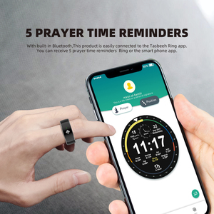 Anneau intelligent QB708 Zikr sans écran en acier inoxydable, rappel de prière musulmane, compteur de tasbih, 8 tailles, chargement magnétique, IP68 - Product Image 4