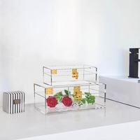 Caja de archivo de acrílico de alta calidad con tapa, duradera adecuada para tienda de cosméticos, salón de banquetes en casa