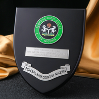 Plaque en bois personnalisée en métal plaqué or et argent, Nigeria, récompense, médaillon