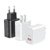 Vente d'usine - Chargeur rapide double port GaN 30W PD 3.0 - Prise US EU JP - Matériau ABS ignifuge pour iPhone, tablette, smartphones