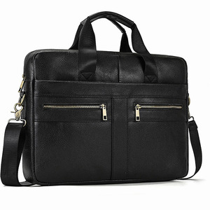 Venta de fábrica Cuero genuino Abogado <span class=keywords><strong>Caballero</strong></span> Maletín para computadora portátil Bolso de mensajero duradero Bolso de hombro Bolso para computadora portátil de negocios - Product Image 2