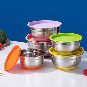 Ciotola per insalata con coperchio in silicone, ciotola da cucina in acciaio inossidabile ispessito - Product Image 3