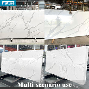 Piedras artificiales de lujo Cuarzo blanco Calacatta Proveedor de encimeras de cocina Encimeras de cocina de cuarzo artificial - Product Image 4