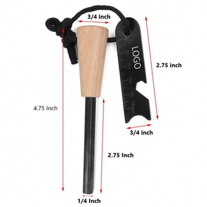 Jumbo <span class=keywords><strong>Tinder</strong></span> Rope Wood Fire Starters Ferro Rod Equipo de supervivencia al aire libre para senderismo Mochilero Campfire Camping Essentials en una caja - Product Image 3
