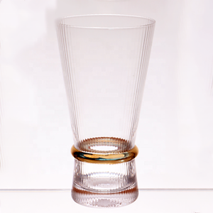 Decantador de Vino de Vidrio Transparente con Cintura <span class=keywords><strong>Dorada</strong></span> y Juego de Copas para Decoración de Mesa de Boda - Product Image 6
