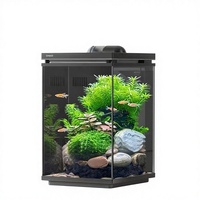 Aquarium de bureau moderne en verre, kit de démarrage complet avec filtre et éclairage LED pour salon, bureau, aquascaping planté