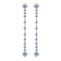 Ensemble de boucles d'oreilles en argent sterling S925 avec pierres de Moissanite VVS du Mozambique, style chandelier, classiques, élégantes et luxueuses pour mariage et soirée