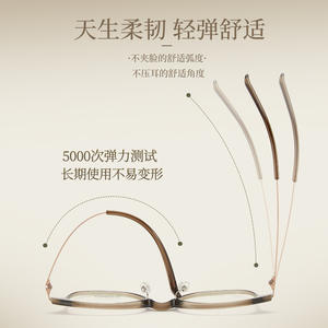 Montures de lunettes carrées de style coréen M8316, légères, en titane bêta, monture complète, unisexe, verres en résine - Product Image 2