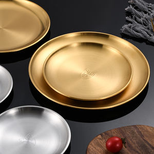 Assiette ronde en acier inoxydable de style coréen 304 Barbecue Shop Assaisonnement Assiette à sauce trempette - Product Image 5