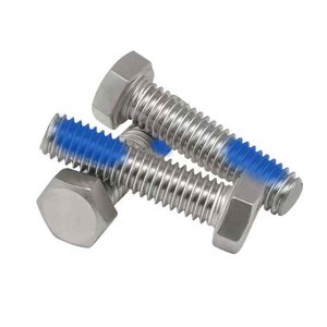 Boulon à bride hexagonale en acier inoxydable 304 avec colle bleue, fixation filetée pour montage d'équipements industriels - Product Image 4