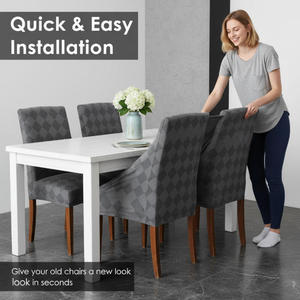 Housse de chaise moderne en fibre de polyester imprimée extensible, durable, anti-poussière, anti-huile, lavable en machine, universelle quatre saisons pour - Product Image 3