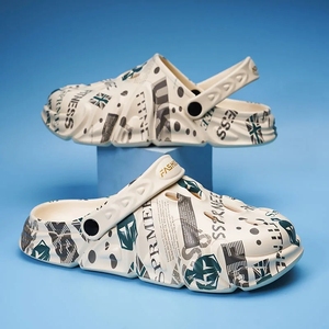 Nouvelles sandales tendance pour hommes, sabots, pantoufles, semelle souple, sandales de plage pour hommes, sabots, impression couleur, respirantes, Zapatillas Hombre - Product Image 4