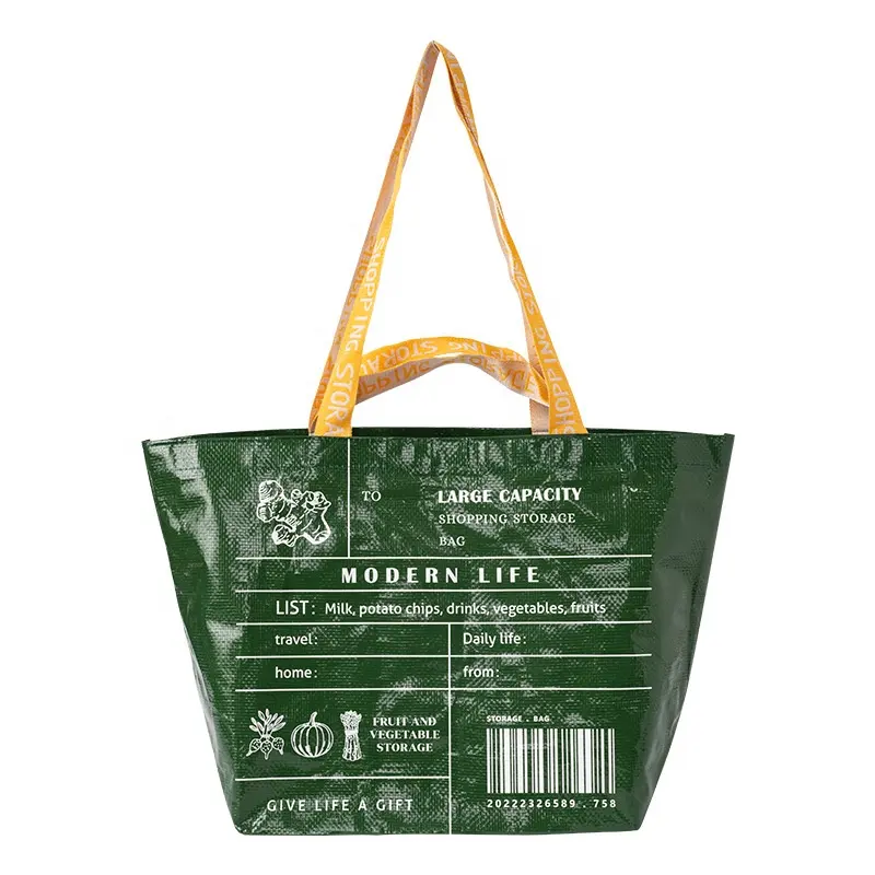 Sacchetto della spesa tessuto PP riciclato riutilizzabile Tote Shopper moda personalizzata