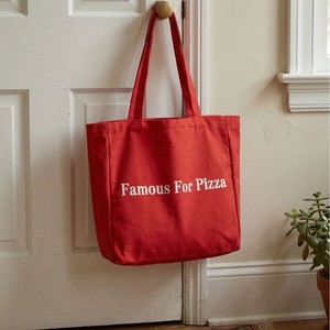 Red Lettered <b>Canvas</b> Tote <b>Bag</b> <b>Large</b>-Capacity Street Fashion Shoulder <b>Bag</b> Simple Women's <b>Canvas</b> <b>Bags</b> - Product Image 1