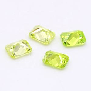 Piedras preciosas de circonita cúbica sueltas de buena calidad, forma de Octágono rectangular de 4*6mm a 10*12mm, <span class=keywords><strong>Zirconia</strong></span> cúbica sintética de Color verde manzana especial - Product Image 3