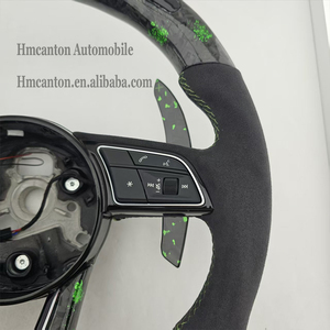 Volant en fibre de carbone forgée Alcantara avec LED, en promotion, pour modèles Audi A3 A4 A4L A5 A7L A8 Q5 Q7 B9 A6 R8 - Product Image 2