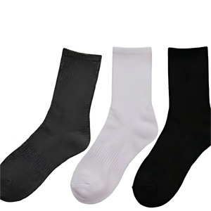 <b>Men's</b> Ankle <b>Socks</b> Solid Knitted Cotton Breathable Daily Wear <b>White</b> Black Summer Style - Product Image 3