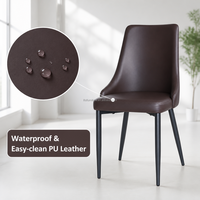 Chaise de salle à manger ergonomique moderne en promotion, pieds en métal, revêtement PU, pour la maison, le bureau ou l'appartement