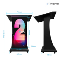 Écran numérique couleur portable pour pupitre intérieur, présentoir mobile sur roulettes pour écoles ou conférences