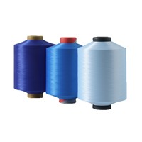 Fil de chenille polyester DTY teint en soie, haute résistance 150D/36F, matière première pour chaussettes et gants