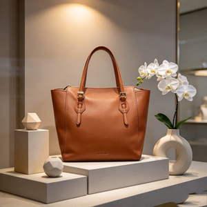 Bolso de mano grande marrón para mujer, bolso clásico con asa superior, bolso práctico y espacioso para el trabajo, viajes de negocios, uso diario - Product Image 1