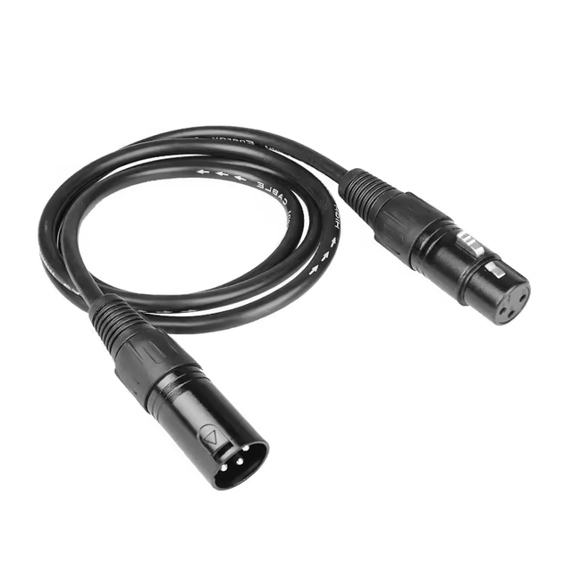 HONGDA 1-10M 3-Pin XLR Waterproof Portable DMX Cable for Stage Lighting Moving Heads