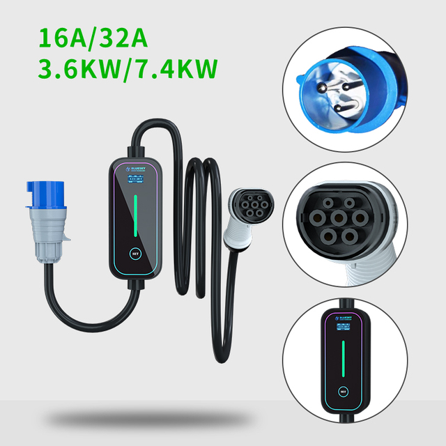 New Energy Electric Vehicle Charging Gun 3.6KW/7.4KW On-board Charging Portable EV Charger