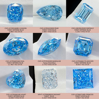 Bague et pendentif unisexe en or jaune 9K 14K 18K avec diamant bleu de laboratoire en forme de cœur, pierre précieuse lâche, sur mesure