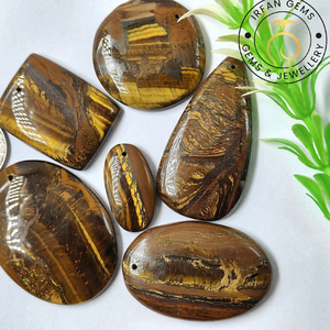 Cabochons en Œil de Tigre Naturel de Haute Qualité 100% Naturel, Prix de Gros, Lot de Pierres en Œil de Tigre Faites à la Main pour la Fabrication de Bijoux, Cristal - Product Image 1