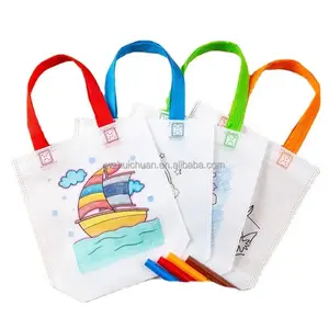 Eco adult Diy coloring tote Paint reusable by Number Kits DIY Art Crafts non woven bag shopping bag