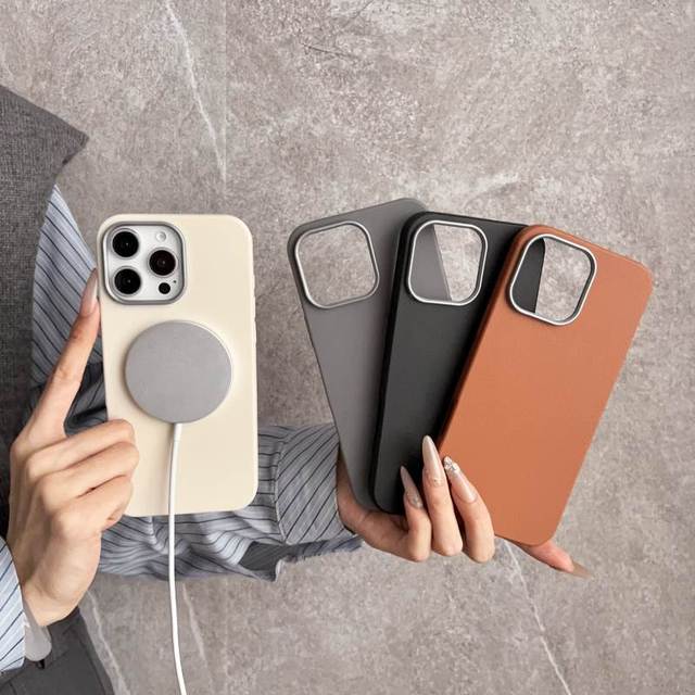 Magnetic Wireless Charge Leather Phone Case for iPhone 17 16 Pro 15 14 XR XS MAX 11 12 13 8 7 Plus Back Cover for IP 17 air