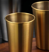 Gobelet en acier inoxydable 304 à paroi simple, multi-tailles, empilable, réutilisable, pour bière, avec logo personnalisé, idéal pour les fêtes, le camping et les bars - Vente en gros
