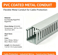 Goulotte rigide en PVC robuste pour câbles, sans halogène, bonne isolation, à fentes, pour pose de câbles en bâtiment, échantillon gratuit, fabriqué en Chine