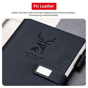 Cuaderno A5 Personalizado de Cuero PU, Diario de 160 Páginas, Cierre Magnético, Páginas Rayadas Resistentes al Agua, Calendario con Vista Semanal para Estudiantes - Product Image 2