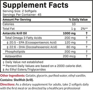 Huile de Krill de l'Antarctique OEM 1000mg en gélules souples, compléments alimentaires riches en Oméga-<span class=keywords><strong>3</strong></span> (EPA, DHA), Astaxanthine et Phospholipides - Product Image 6