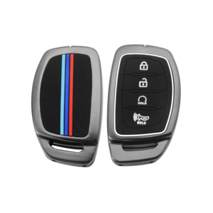 DM nueva llegada funda de llave de coche de silicona de aleación de Zinc para <span class=keywords><strong>Hyundai</strong></span> IX35 4 botones Flip accesorios de coche <span class=keywords><strong>llavero</strong></span> - Product Image 4