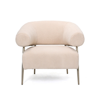 Fauteuil moderne de luxe avec cadre en métal doré, tissu doux, meubles pour la maison, salon, chambre à coucher, bureau, détente, salon