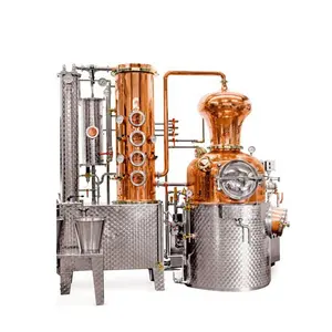 Yeni zanaat fabrika fiyat damıtma ekipmanları 200l 300l 750750l brendi Gin viski votka bakır Stills