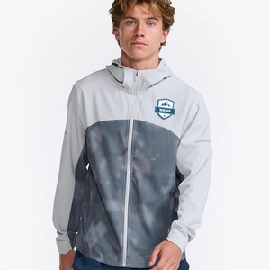 <b>Men's</b> <b>Lightweight</b> Breathable Running Anorak Custom Logo Printed Zip Walking Windbreaker Stand Windproof for Outdoor Hiking Thin - Product Image 4