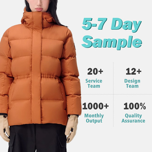 OEM diario invierno 100% poliéster a prueba de viento logotipo personalizado Ripstop burbuja cuello alto chaqueta de las mujeres - Product Image 2