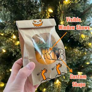 Large Party Favor Swedish Candy Bags Sweet <b>Boxes</b> Packaging Snack <b>Small</b> Bakery Bags with Window Kraft Halloween Paper Gift Bags - Product Image 5