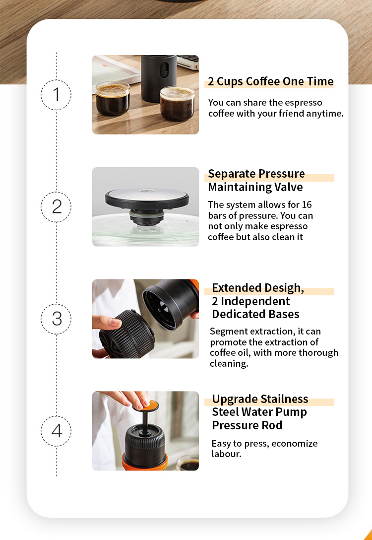 Manual Coffee Espresso Machine Hand Operated Espresso Machines Pot Portable Outdoor Travel Portable Coffee Maker