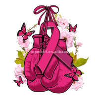Sensibilisation au cancer du sein baskets ruban rose transfert de chaleur impression autocollants Applique pour sacs sweat vêtement oreillers