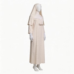 Disfraz de <span class=keywords><strong>Monja</strong></span> Blanca para Halloween, Estilo Valak Espeluznante, Inspirado en The Conjuring, Incluye Collar con Cruz, Traje de Hermana - Product Image 2