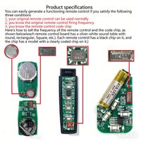 Télécommande universelle 433 MHz à 4 boutons pour réplication face à face, idéale pour portes de garage, portails électriques, duplicateur de clés, copie et clonage faciles