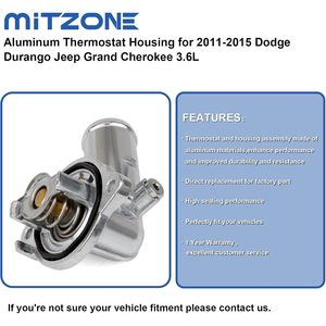 Conjunto de carcasa de termostato de aluminio para Dodge Durango Grand Cherokee Wrangler JK 2011-2015 con junta y tornillo - Product Image 2
