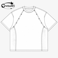 T-shirt court vintage en coton délavé à l'acide avec rivets métalliques pour homme – T-shirt streetwear ample et épais surdimensionné personnalisé