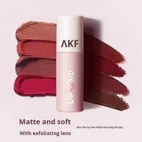 Velvet Lip Mud & Gloss, Lipstik Pemutih untuk Pelajar Wanita, Lip Gloss Balm Warna Bibir Merek Niche Musim Gugur Musim Dingin, Berpigmen Alami
